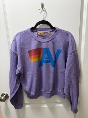 Aviator Nation Lavender Relaxed Crew Sweatshirt